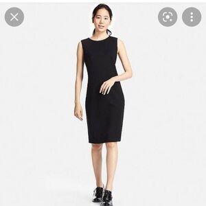 Uniqlo Sleek Sleeveless Black Midi Sheath Dress